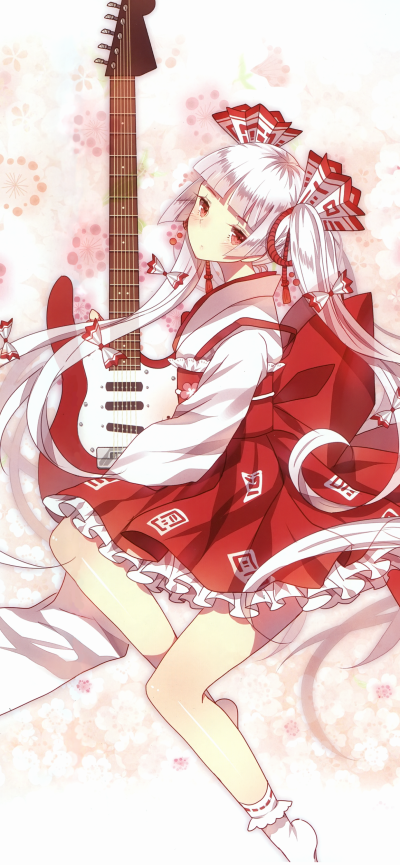 Anime Touhou, Fujiwara No Mokou, 1242x2688