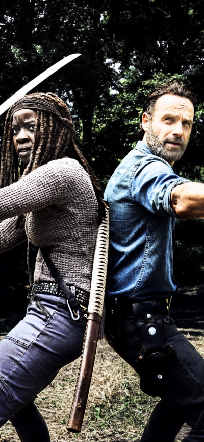 TV Show The Walking Dead, Danai Gurira, Michonne (The Walking Dead), Andrew Lincoln, Rick Grimes, 1242x2688