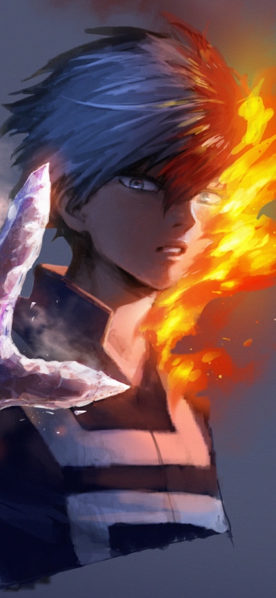 Anime My Hero Academia, Shoto Todoroki, 1242x2688