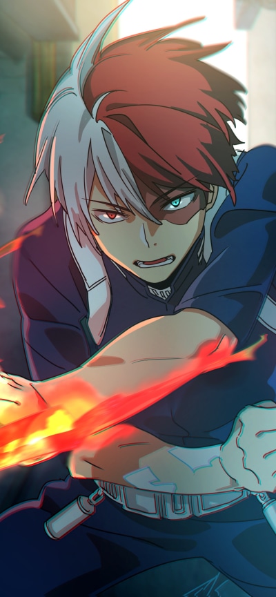 Anime My Hero Academia, Shoto Todoroki, 1242x2688