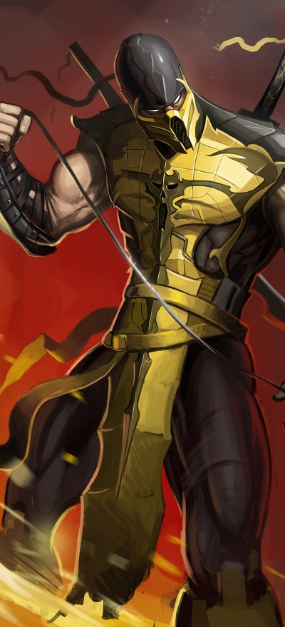 Video Game Mortal Kombat, Scorpion (Mortal Kombat), Warrior, 1228x2700