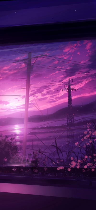 Anime Sunset, 1228x2700