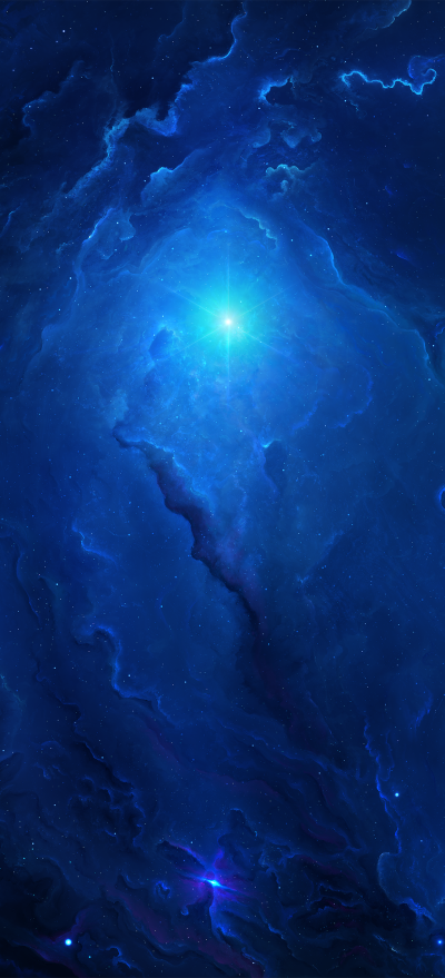 Sci Fi Nebula, Blue, Space, Stars, 1228x2700