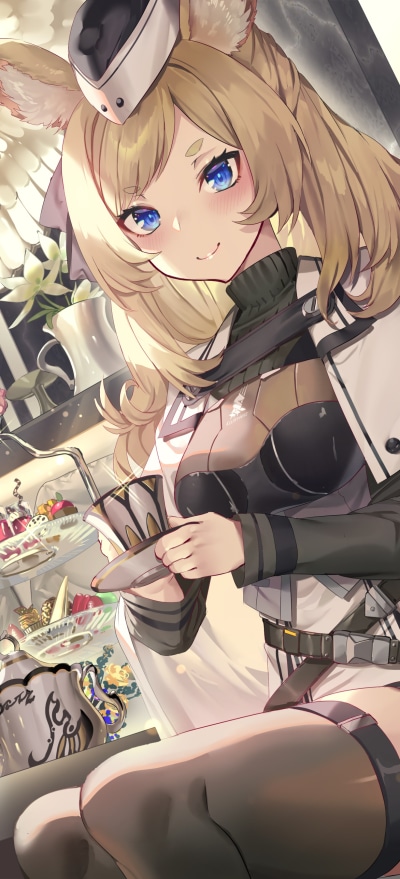 Video Game Arknights, Blonde, Blue Eyes, Whislash (Arknights), 1228x2700