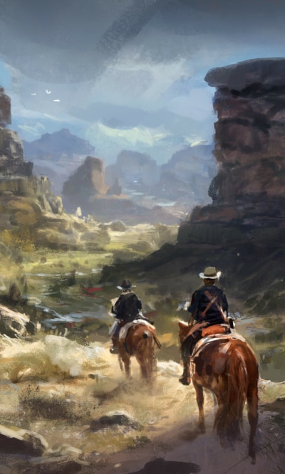 Artistic Cowboy, Painting, Horse, 1200x2000