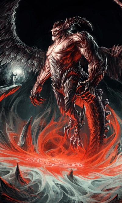 Fantasy Demon, Horns, Wizard, Giant, Magic, 1200x2000