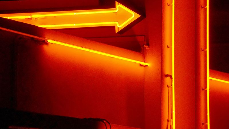 arrow, neon, glow, pointer, 4k