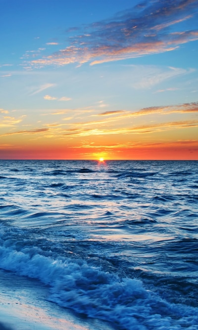 Earth Sunset, Ocean, Horizon, 1200x2000