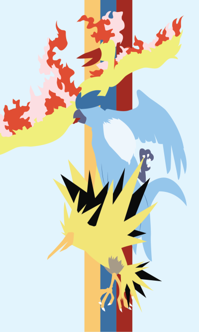 Anime Pokémon, Articuno (Pokémon), Minimalist, Zapdos (Pokémon), Moltres (Pokémon), 1200x2000