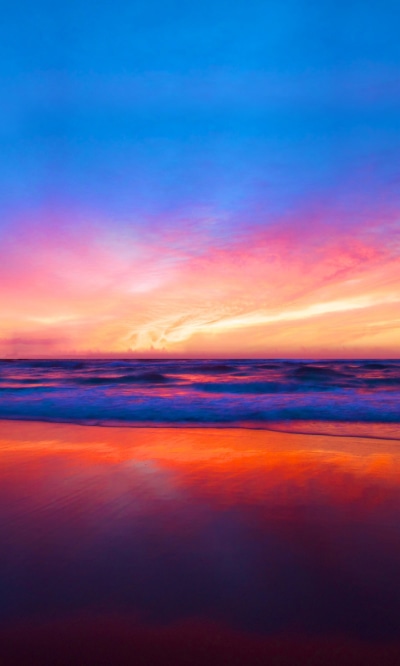 Earth Sunset, Scenic, Beach, Horizon, Colorful, 1200x2000