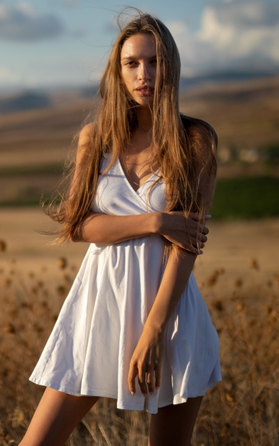 Women Model, Long Hair, White Dress, Redhead, 1200x1920
