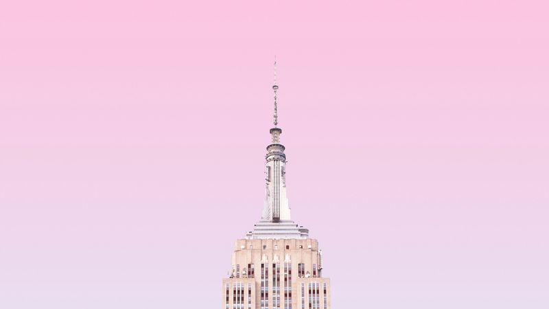 tower, building, sky, pink, 4k