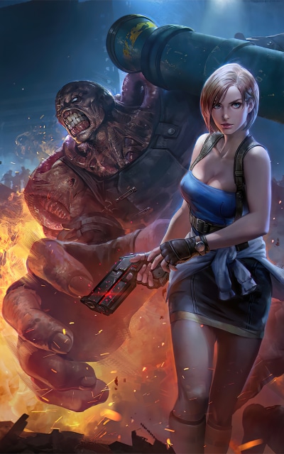 Video Game Resident Evil 3 (2020), Hunk (Resident Evil), Jill Valentine, Resident Evil, Nemesis (Resident Evil), Resident Evil 3, 1200x1920