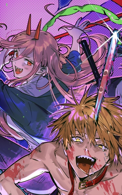 Anime Chainsaw Man, Power (Chainsaw Man), Denji (Chainsaw Man), 1200x1920