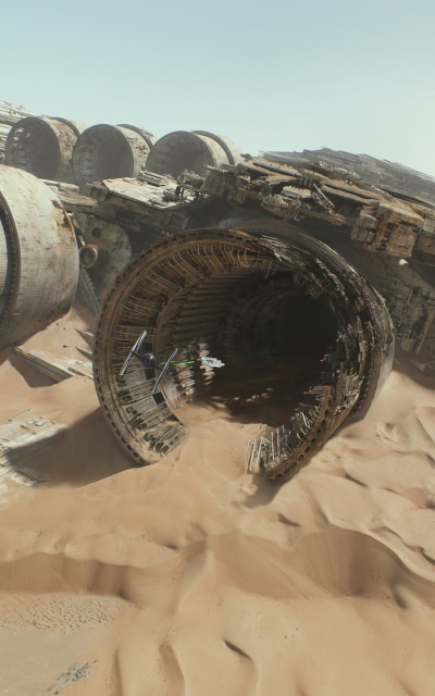 Movie Star Wars Episode VII: The Force Awakens, Star Wars, TIE Fighter, Millennium Falcon, 1200x1920