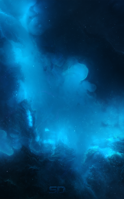 Sci Fi Nebula, Stars, Blue, Space, 1200x1920