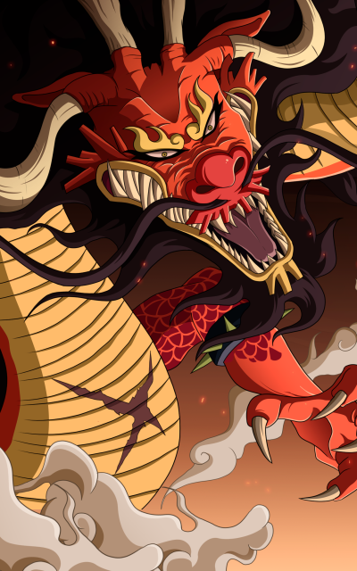 Anime One Piece, Dragon, Monkey D. Luffy, Gear Fourth, Kaido (One Piece), 1200x1920