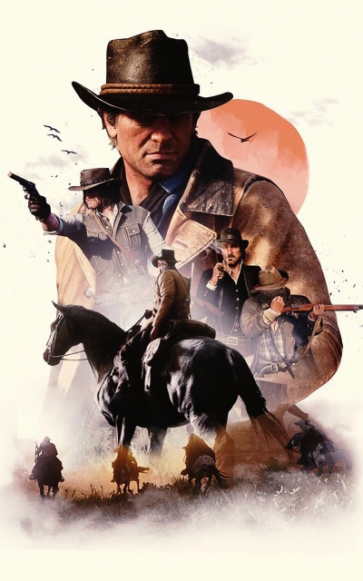 Video Game Red Dead Redemption 2, Dutch Van Der Linde, John Marston, Arthur Morgan, 1200x1920