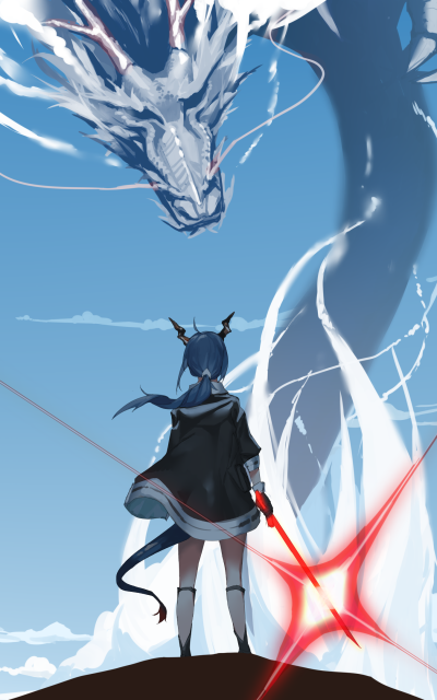 Video Game Arknights, Chen (Arknights), Dragon, 1200x1920