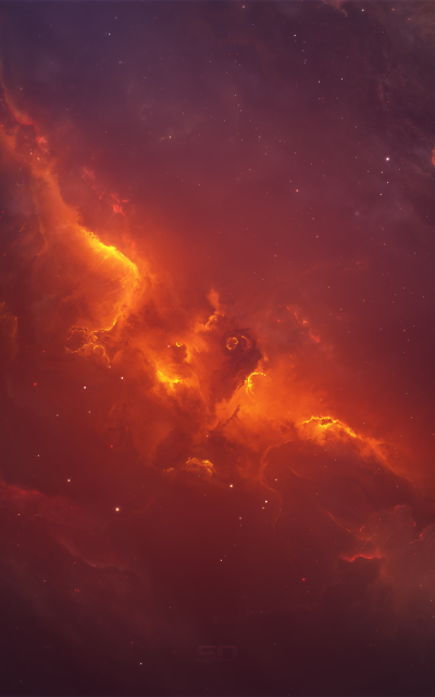 Sci Fi Nebula, Orange (Color), Space, 1200x1920