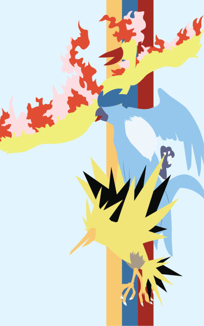 Anime Pokémon, Zapdos (Pokémon), Minimalist, Moltres (Pokémon), Articuno (Pokémon), 1200x1920