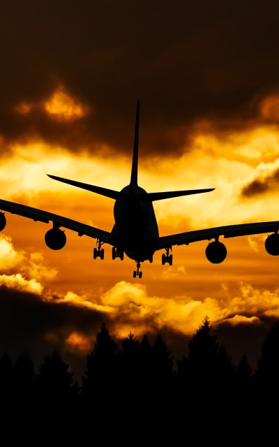 Vehicles Aircraft, Sunset, Cloud, Silhouette, Passenger Plane, 1200x1920