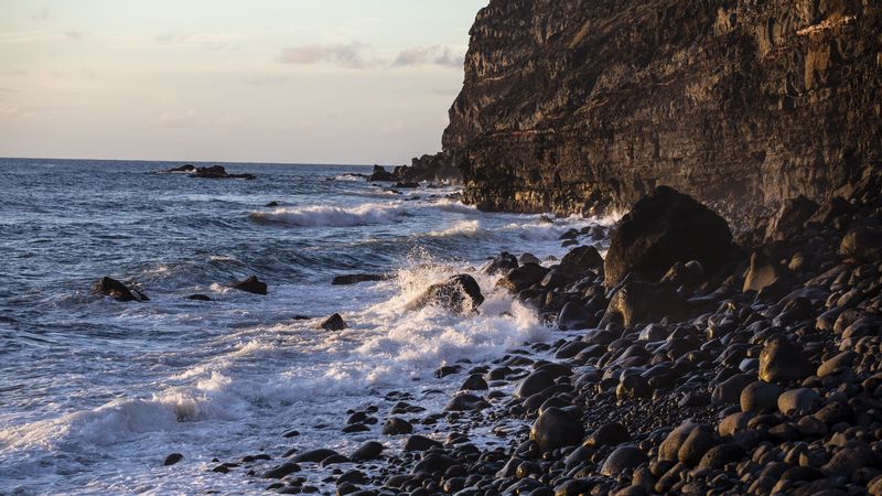 sea, spray, rocks, stones, 4k