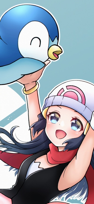 Anime Pokémon, Dawn (Pokémon), Piplup (Pokémon), 1170x2532
