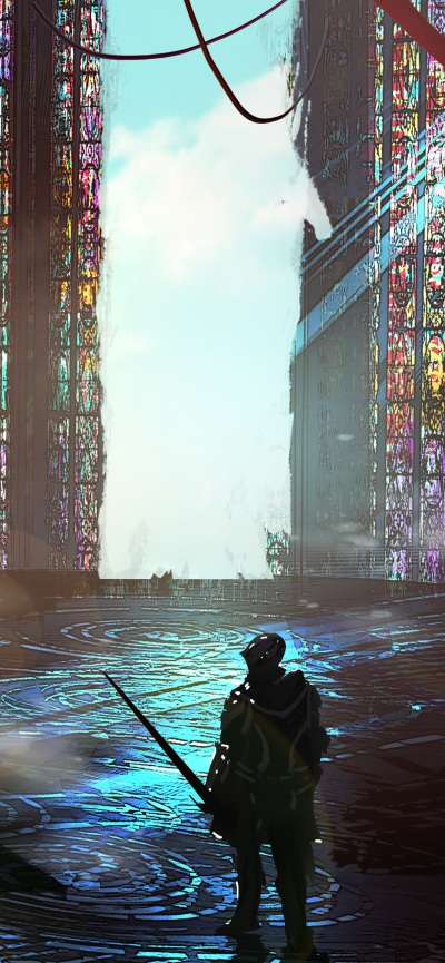 Fantasy Knight, Sword, Armor, Warrior, 1170x2532
