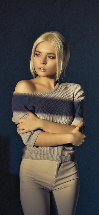 Women Model, Silhouette, Short Hair, Blonde, 1170x2532