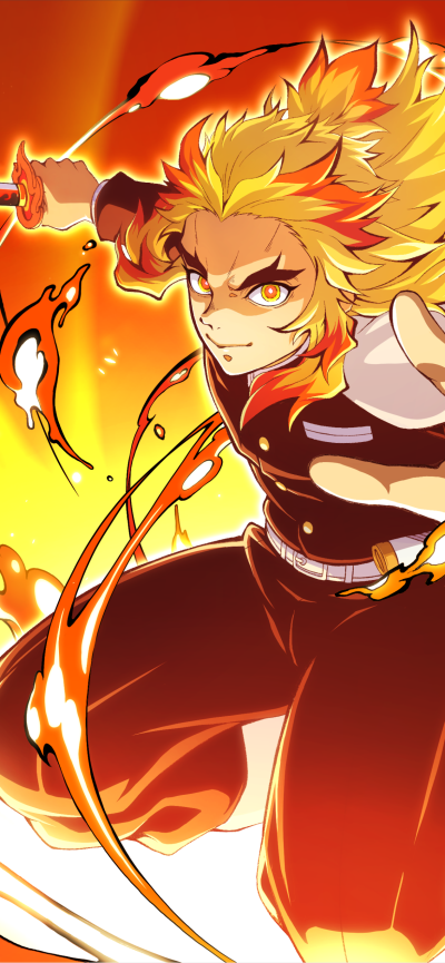 Anime Demon Slayer: Kimetsu no Yaiba, Kyojuro Rengoku, 1170x2532