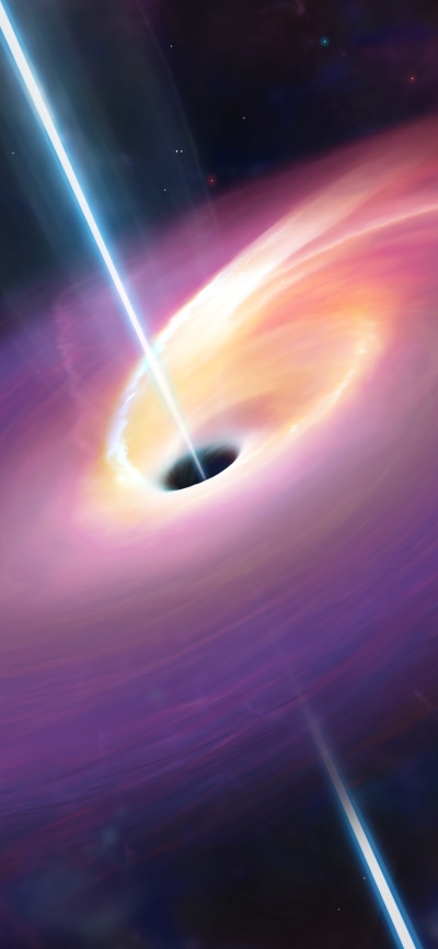 Sci Fi Black Hole, Quasar, Space, 1170x2532