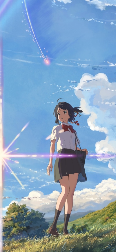 Anime Your Name., Mitsuha Miyamizu, Kimi No Na Wa., 1170x2532