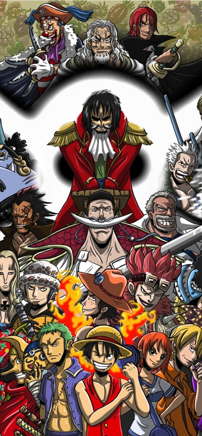 Anime One Piece, Buggy (One Piece), Basil Hawkins, Dragon Monkey D., Eustass Kid, Edward Newgate, 1170x2532
