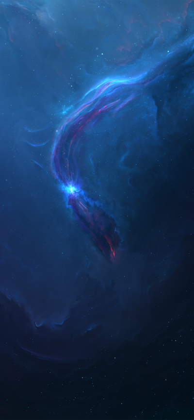Sci Fi Nebula, Blue, Space, Cosmos, Stars, 1170x2532