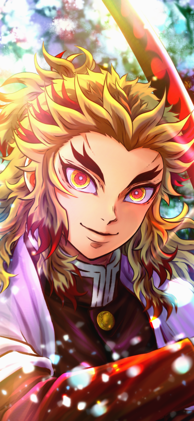 Anime Demon Slayer: Kimetsu no Yaiba, Kyojuro Rengoku, 1125x2436