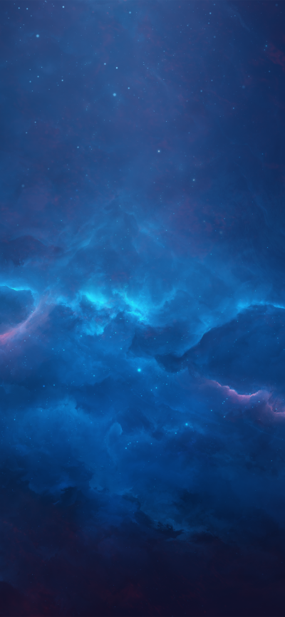 Sci Fi Nebula, Blue, Space, 1125x2436
