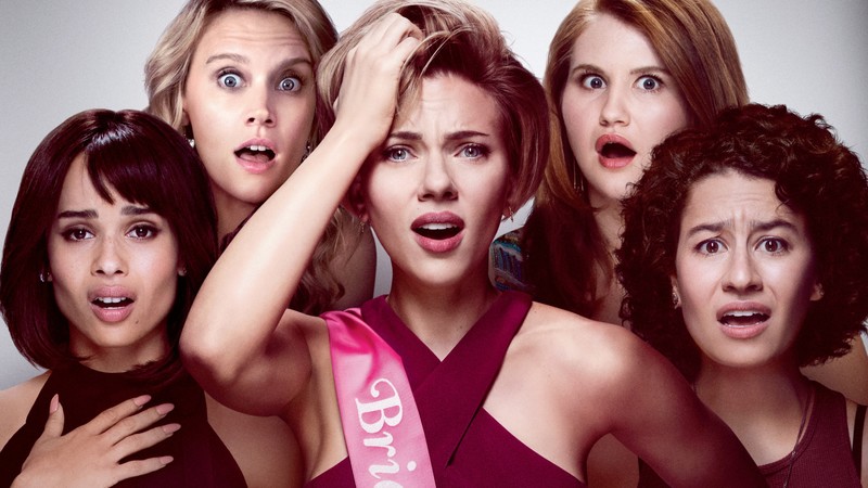 Rough Night, Scarlett Johansson, Jillian Bell, Zoe Kravitz, Ilana Glazer, Kate McKinnon, 4k