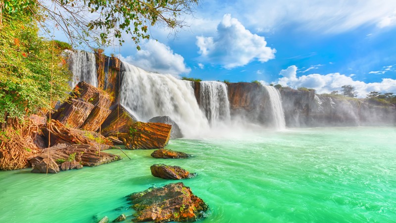 waterfall, 4k, Beautiful Dry Nur, Vietnam