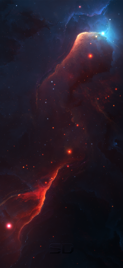 Sci Fi Nebula, Space, Stars, 1125x2436
