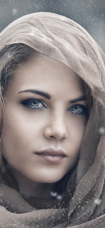 Women Model, Scarf, 1125x2436