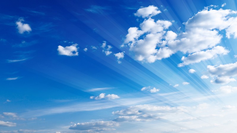 clouds, 4k, silver lining, blue sky