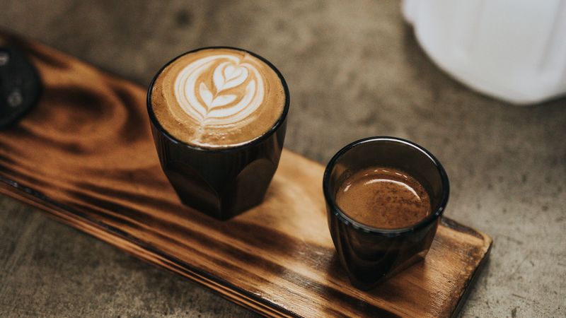 coffee, cappuccino, cup, still life, wooden, 4k