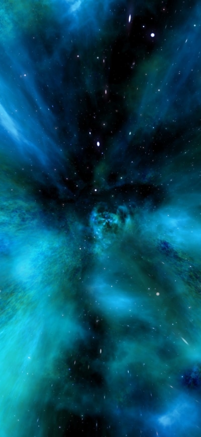 Sci Fi Galaxy, Space, Turquoise, Blue, 1125x2436