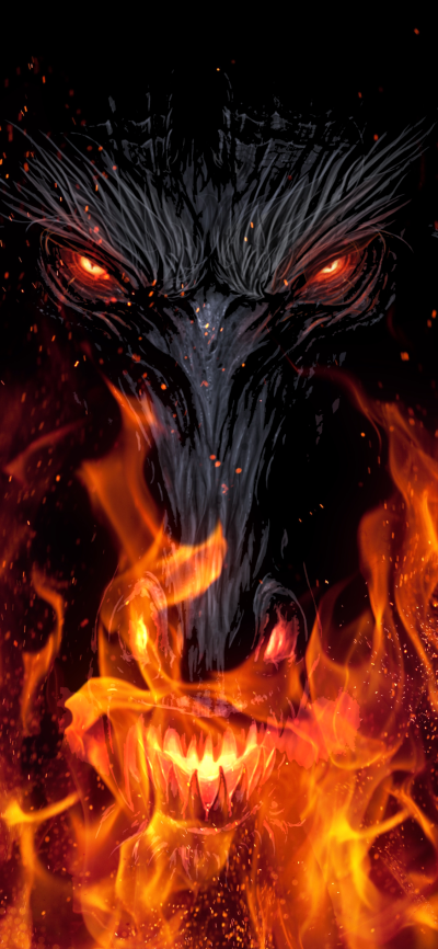 Dark Demon, Fire, Flame, 1125x2436