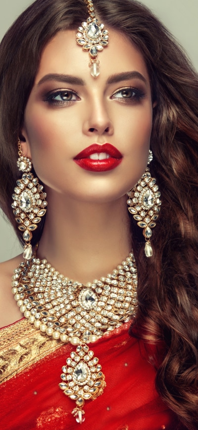 Women Model, Brunette, Earrings, Lipstick, Jewelry, Long Hair, 1125x2436