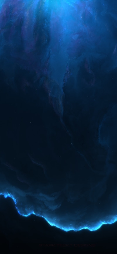 Sci Fi Nebula, Space, Blue, 1125x2436