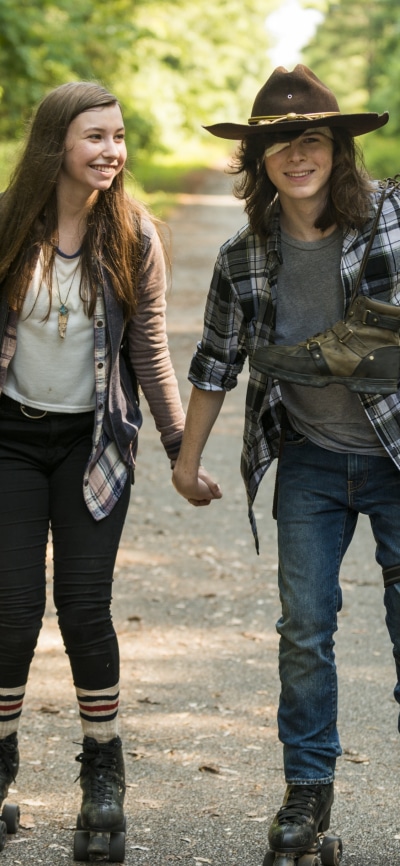 TV Show The Walking Dead, Carl Grimes, Chandler Riggs, Katelyn Nacon, Enid (The Walking Dead), 1125x2436