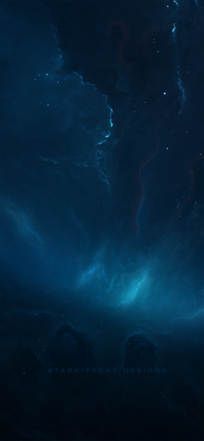 Sci Fi Nebula, Blue, Space, Stars, 1125x2436