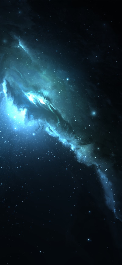 Sci Fi Nebula, Space, Blue, 1125x2436